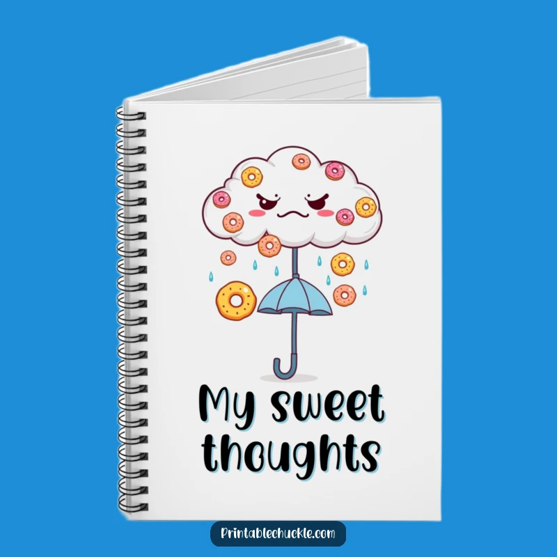 Funny Grumpy Cloud Donut Rain Notebook - Whimsical Weather Journal, Perfect Funny Gift