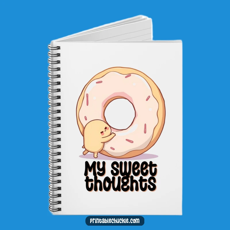 Funny Notebook: Shy Donut's Sweet Hug - Journaling Delight