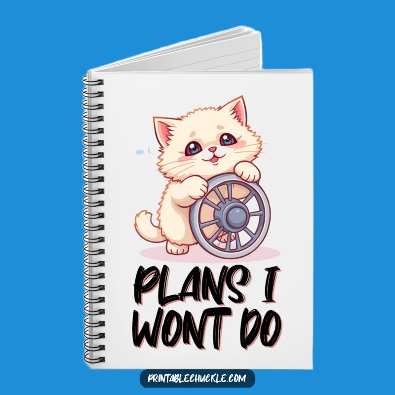 Funny Cat Ab Wheel Fail Notebook A Journal for Fitness Fails Gift