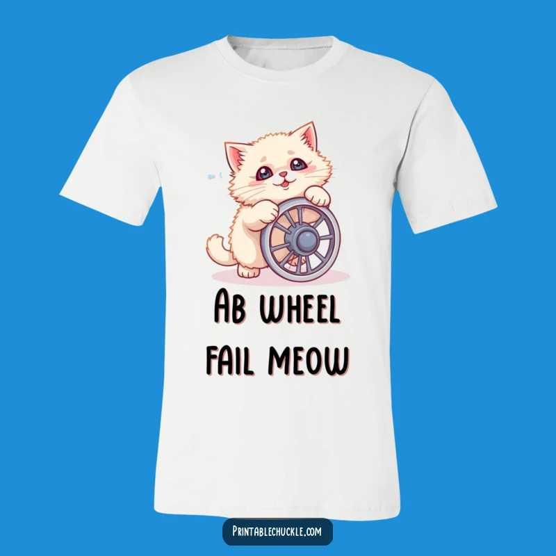 Funny Cat Ab Wheel Fail T-Shirt A Comedic Workout Tee Gift