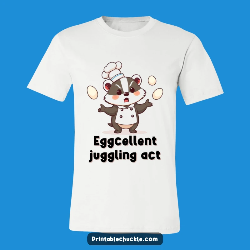 Funny Badger Chef T-Shirt, Bewildered Cook Funny Gift Tee