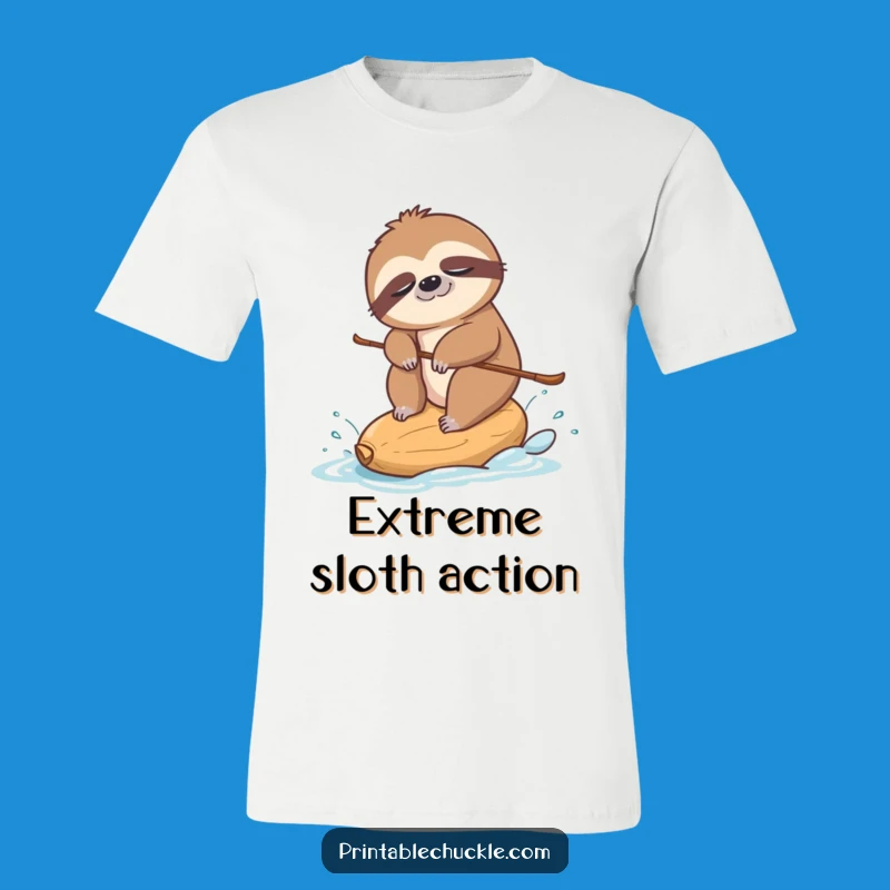Funny Sloth Skiing T-Shirt: Wear Your Hilarious Pursuit of Fun