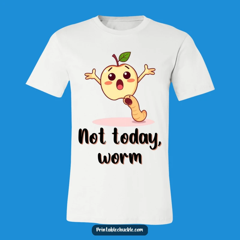 Funny Apple Worm Dodge T-Shirt - Healthy Scare & Humor Tee