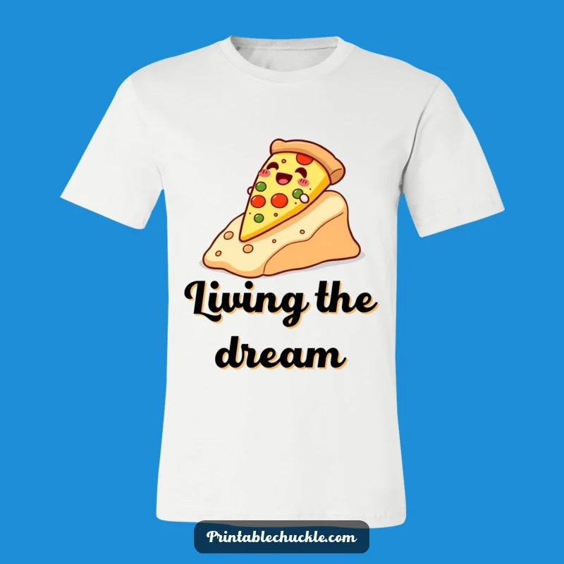 Funny Happy Pizza Cheese Slope Tee - Wear Your Love for Pizza Gift!