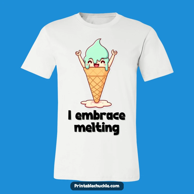 Funny Melted Ice Cream Cone T-Shirt - Summer Vibes & Sweet Laughs!