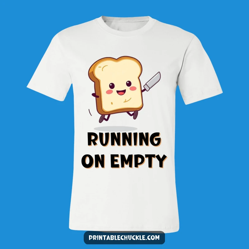 Funny Toast Running Butter Knife T-Shirt - Hilarious Breakfast Escape Tee, Perfect Funny Gift