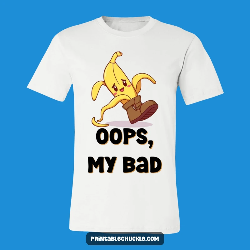 Funny Banana Peel Tripping Boot T-Shirt: Hilarious Outfit for Laugh Lovers