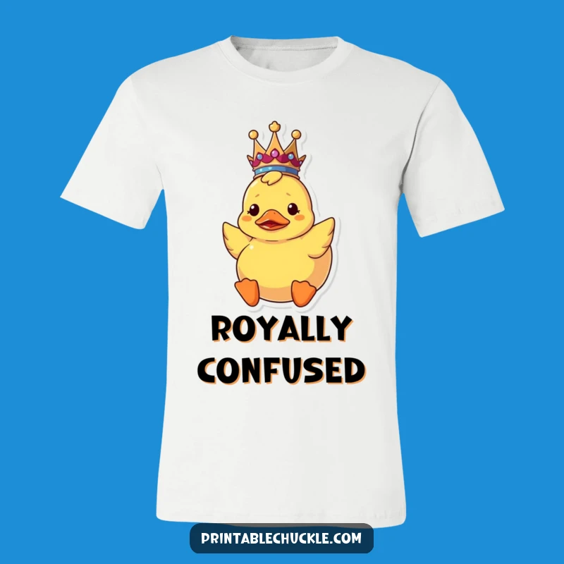 Funny Upside Down Duck Crown T-Shirt: Confused Bath Toy Tee, Hilarious Funny Gift