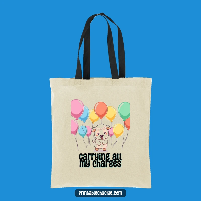 Funny Sheepdog Balloon Tote Bag: Durable Herding Accessory, Perfect Funny Gift for Shoppers