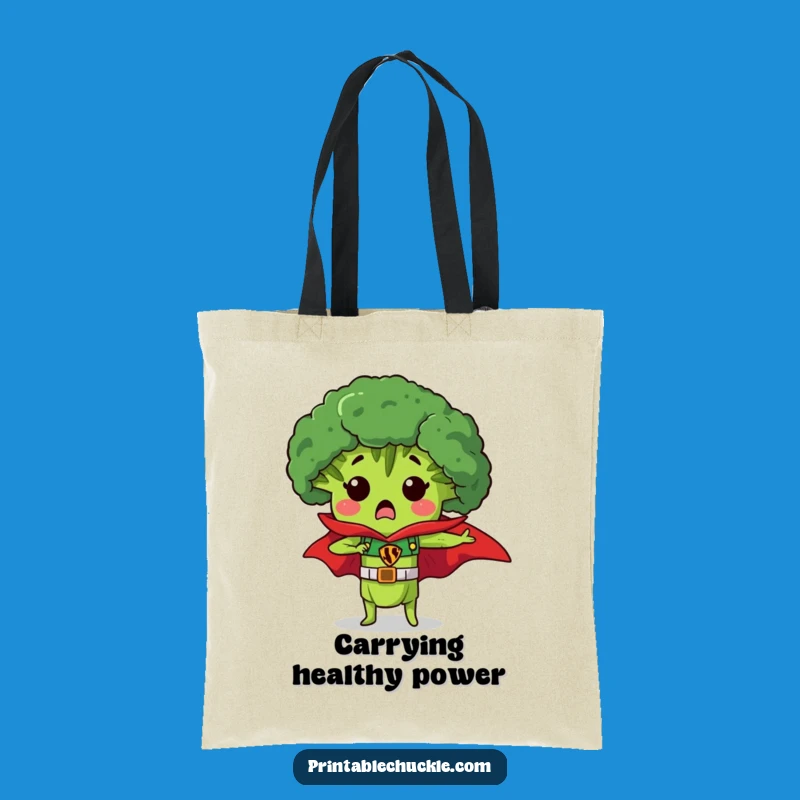 Funny Broccoli Superhero Tote Bag - Carry Your Goodness!