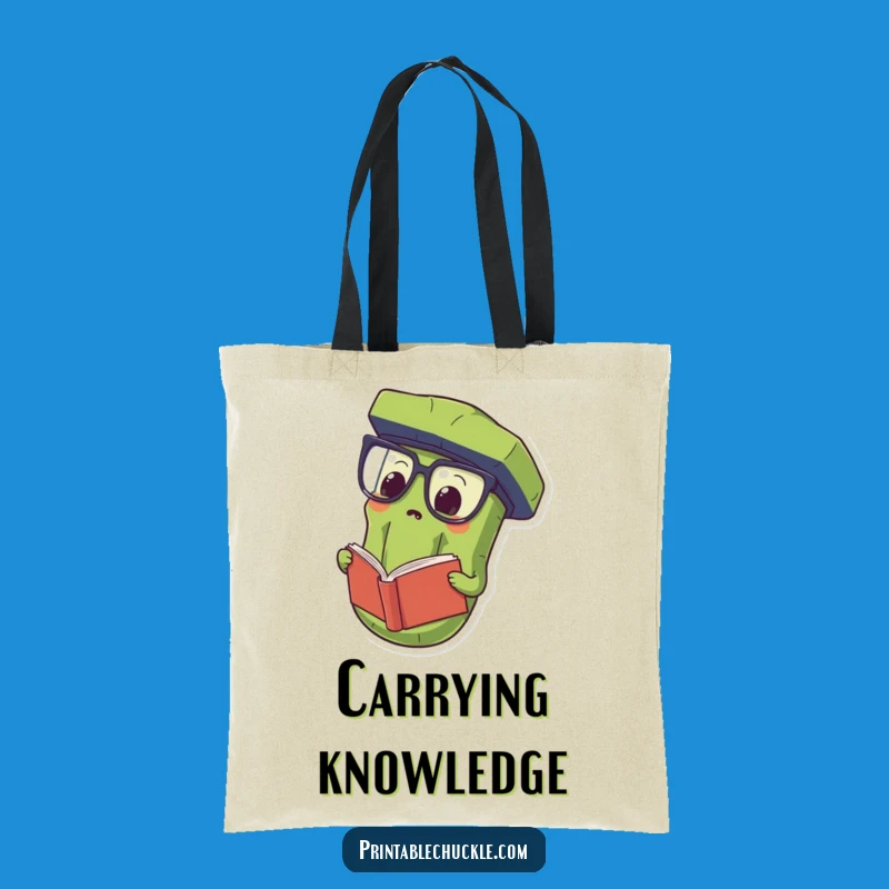 Funny Proud Pickle Specs Tote Bag - Carry Your Knowledge with Humor