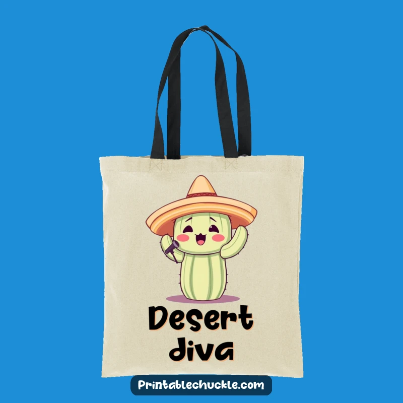 Chic Funny Singing Cactus Tote Bag: Carry Your Essentials with Desert Charm