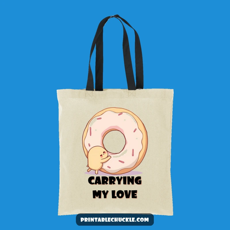 Funny Donut Hug Tote Bag - Adorable Foodie Accessory
