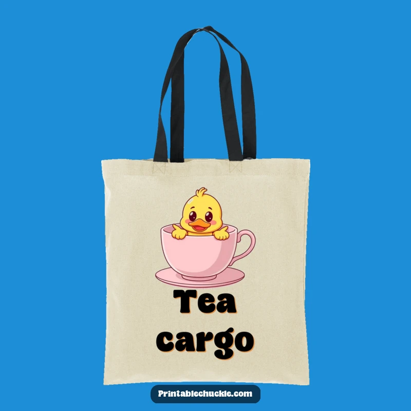 Funny Duck in Teacup Tote: Carry Your Charm in This Adorable Bag Funny Gift