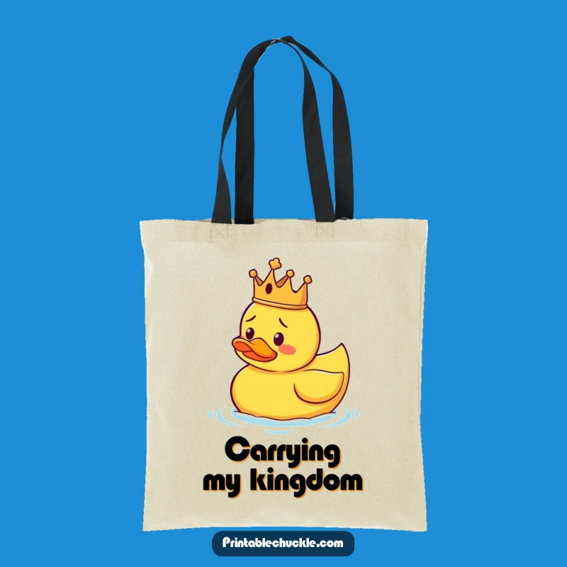 Funny Duck King Tote Bag: Amusing Royal Accessory, Perfect Funny Gift for Shoppers