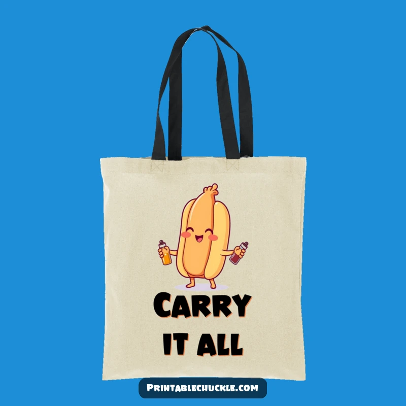 Funny Hot Dog Juggling Tote Bag - Carry Your Essentials with Humor!