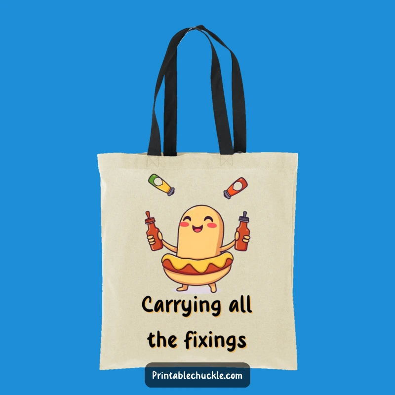 Funny Hot Dog Juggling Tote Bag - Carry Your Feast!
