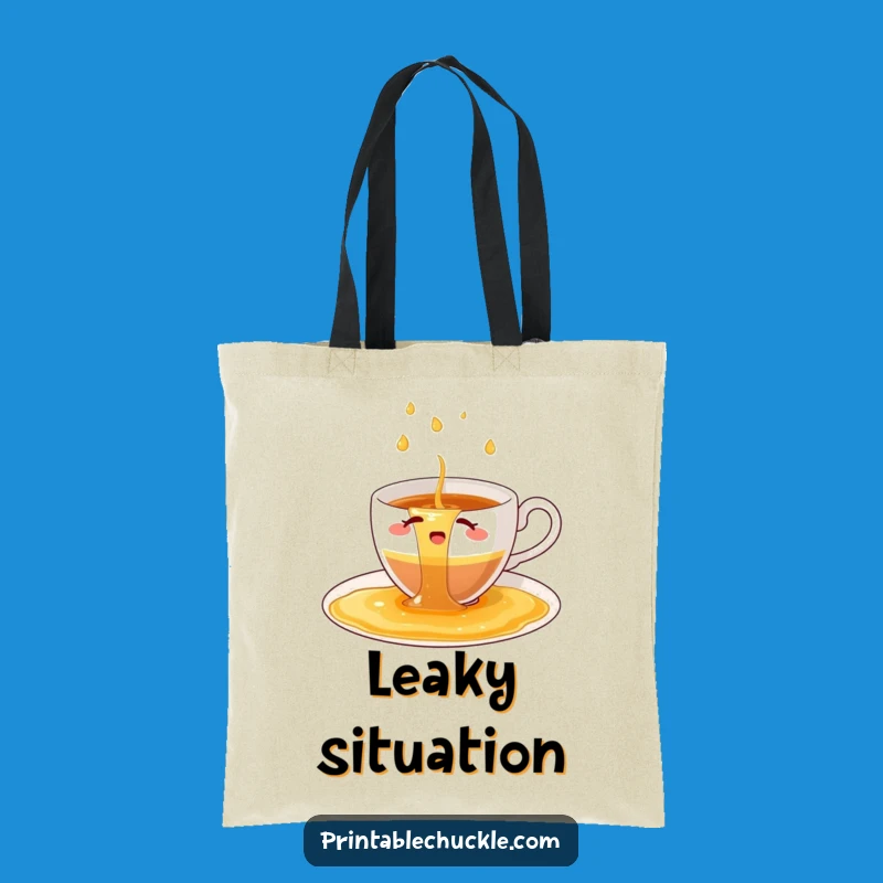 Funny Teacup Spill Tote Bag: Carry the Chaos, Perfect Gift