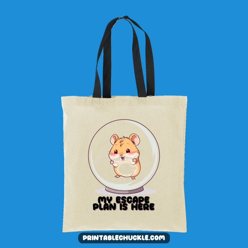Funny Hamster Escape Tote Bag: Durable & Hilarious Pet Accessory, Perfect Funny Gift