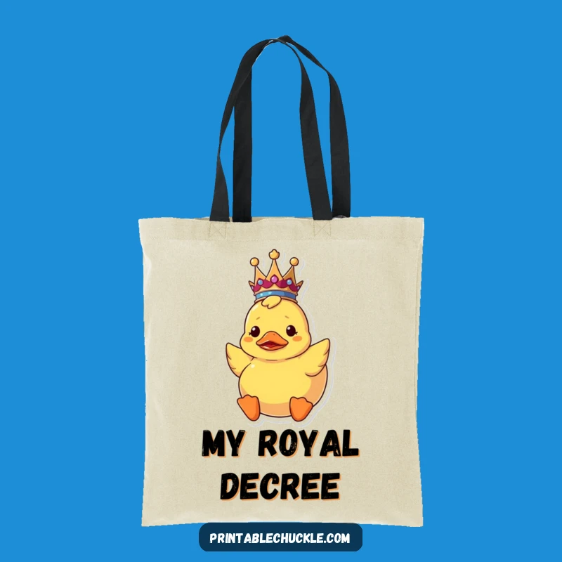 Funny Upside Down Duck Crown Tote Bag: Carry Confusion in Style, Great Funny Gift