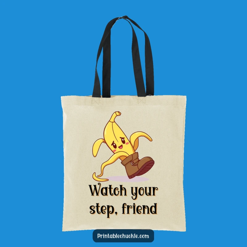 Funny Banana Peel Tripping Boot Tote Bag: Carry Your Laughs Anywhere